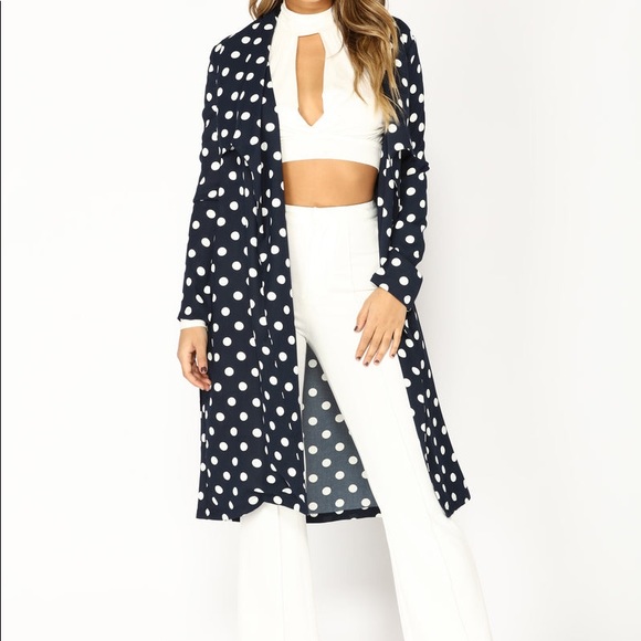 Flaunt That Polka Dot Jacket - Navy - Picture 1 of 8
